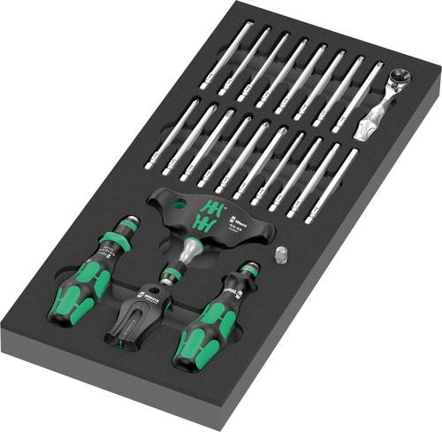 Wera 9752 05150152001 Bit-Set 24teilig PH, PZ, TX, Schlitz, Sechskant inkl. Bithalter, inkl. Bithalter-Schraubendreher, inkl