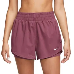 Nike Damen One Dri-Fit HR 3-Inch 2in1 Shorts rot