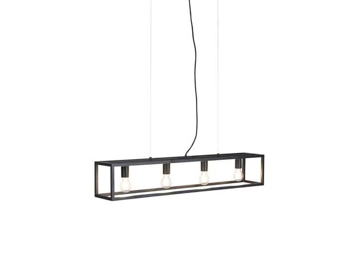 Suspension industrielle intelligente noire avec 4 ampoules Wi-Fi