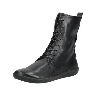 Schnürstiefelette THINK "Think Stiefelette Leder", Damen, Gr. 42,5, schwarz (schwarz, schwarz), Leder, Schuhe Schnürstiefelette