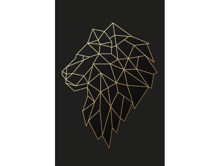 Leinwandbild BÖNNINGHOFF Wandbild LÖWE POLYGON 60x90 cm – Leinwandbild Keilrahmen Deko modern , schwarz (farbe rahmen: kein rahmen, farbe bild(er): schwarz, gold), B:60cm H:90cm T:1,8cm, Canvas, MDF, Bilder, Leinwandbild, auf Keilrahmen gespannt