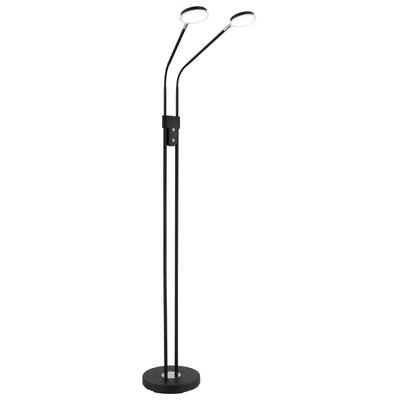 GLOBO LIGHTING Stehlampe "SILVIO", schwarz (schwarz matt), 2, Ø 10,5cm H: 173cm, 1 Stk., Leuchten, Stehleuchte mit Touchdimmer, flexibel, modern & komfortabel, Stehlampe