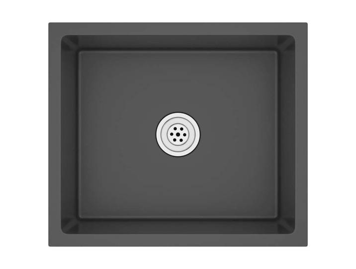 vidaXL Einbauspüle Handgemachte Schwarz Edelstahl, Metall, 44x20x51 cm, Küchen, Küchenausstattung, Küchenspülen