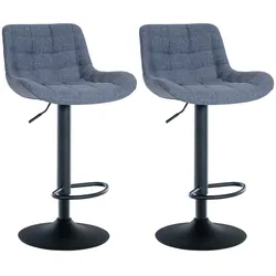 CLP 2er Set Barhocker Tover Stoff - Farbe: blau, Material: Stoff