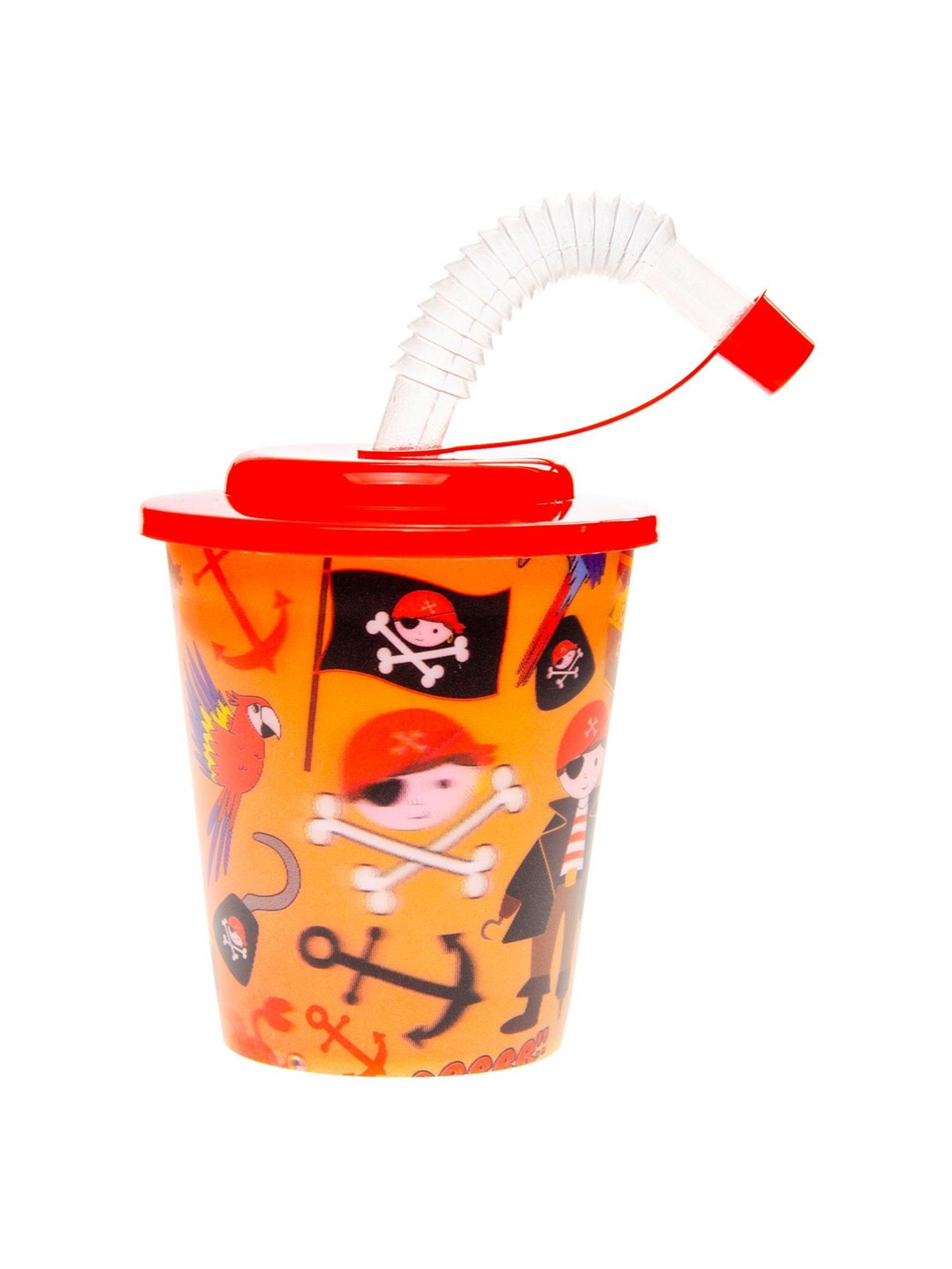 LG-Imports Cup with Lid and Straw Pirate 12 pcs.