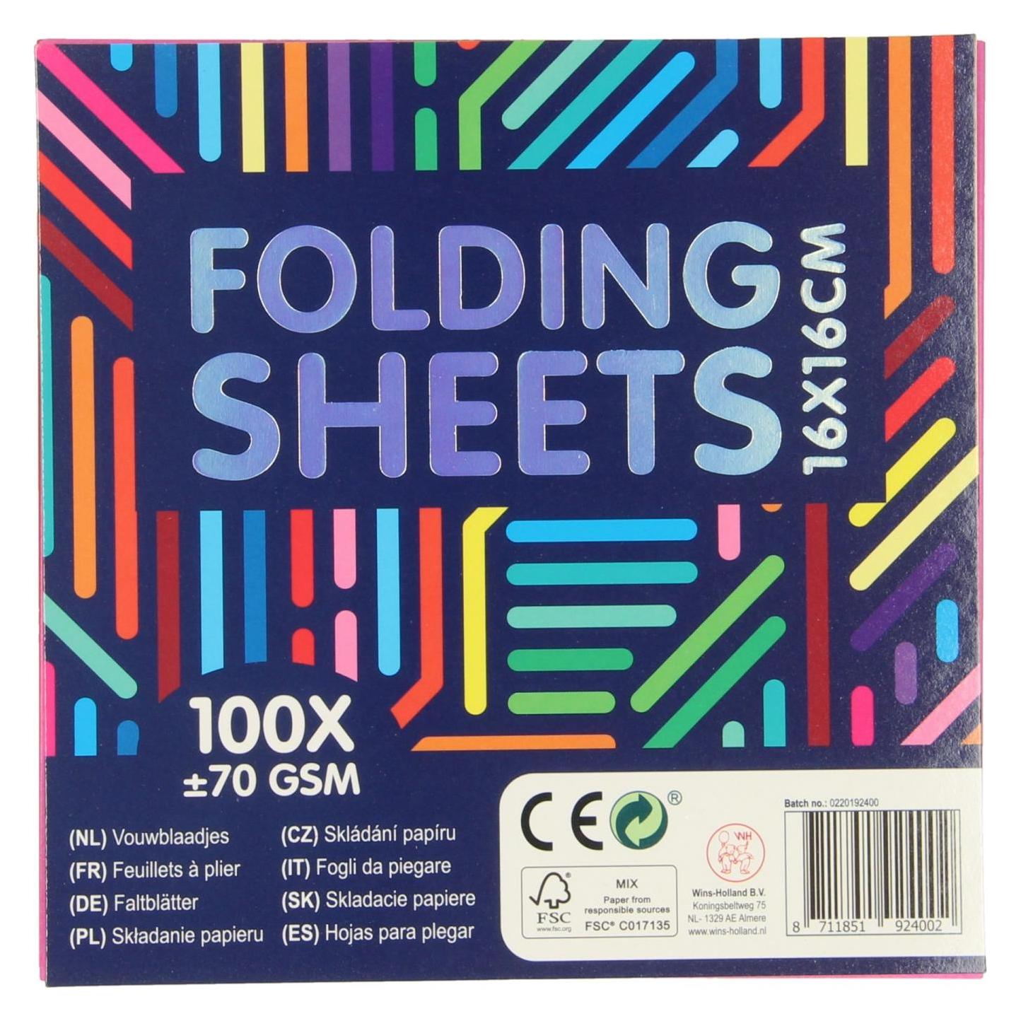 Wins Holland Farbige Faltpapier 16x16cm, 100Stk. (45862256)