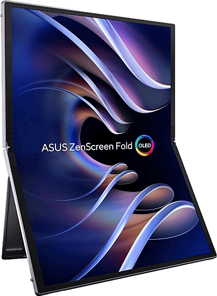 Monitor - ASUS ZenScreen Fold MQ17QH, 17.3" QHD, 60 Hz, 0.2 ms GtG, OLED, Portátil, Tecnología de Plegado Bisagra con Efecto Gota Agua