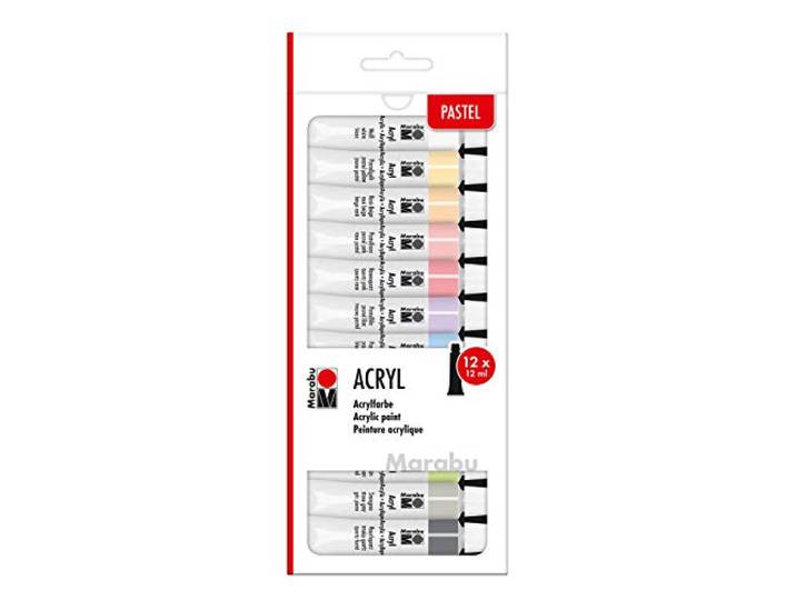 Marabu Acrylverf, Pastel, 12 ml (Pack van 12)