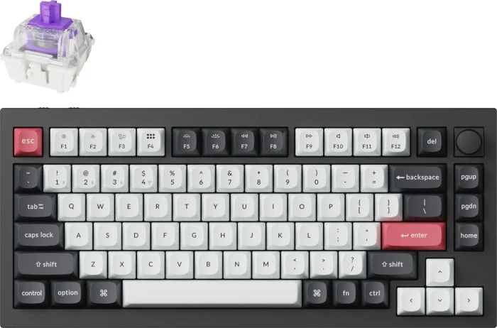 Keychron Q1 HE Swappable RGB Backlight Nebula Switch Knob Version - Black, US