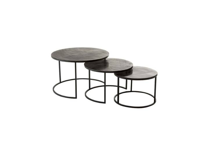 Lot de 3 tables gigognes rondes en métal