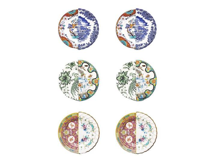 SELETTI set de 6 assiettes de dessert HYBRID Vladrada + Zoe + Eudossia