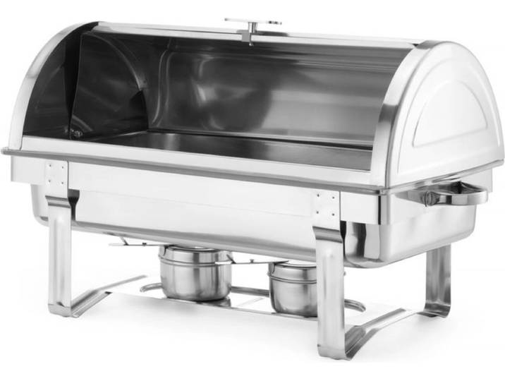 HENDI Rolltop-chafing dish – roestvast staal – 9L – 590x340x400 mm – inclusief brandpastahouders