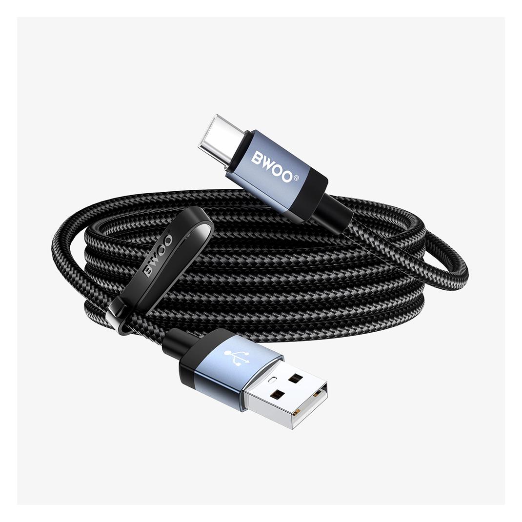 Bwoo BO-X401C geflochtenes Kabel USB-A - USB-C, 1 m, Schnellladung 3 A, schwarz (1 m) (77866909)