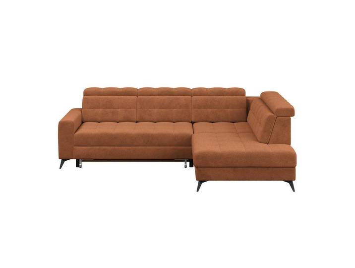 Ecksofa Barletta new Velours terracotta, 289x228cm