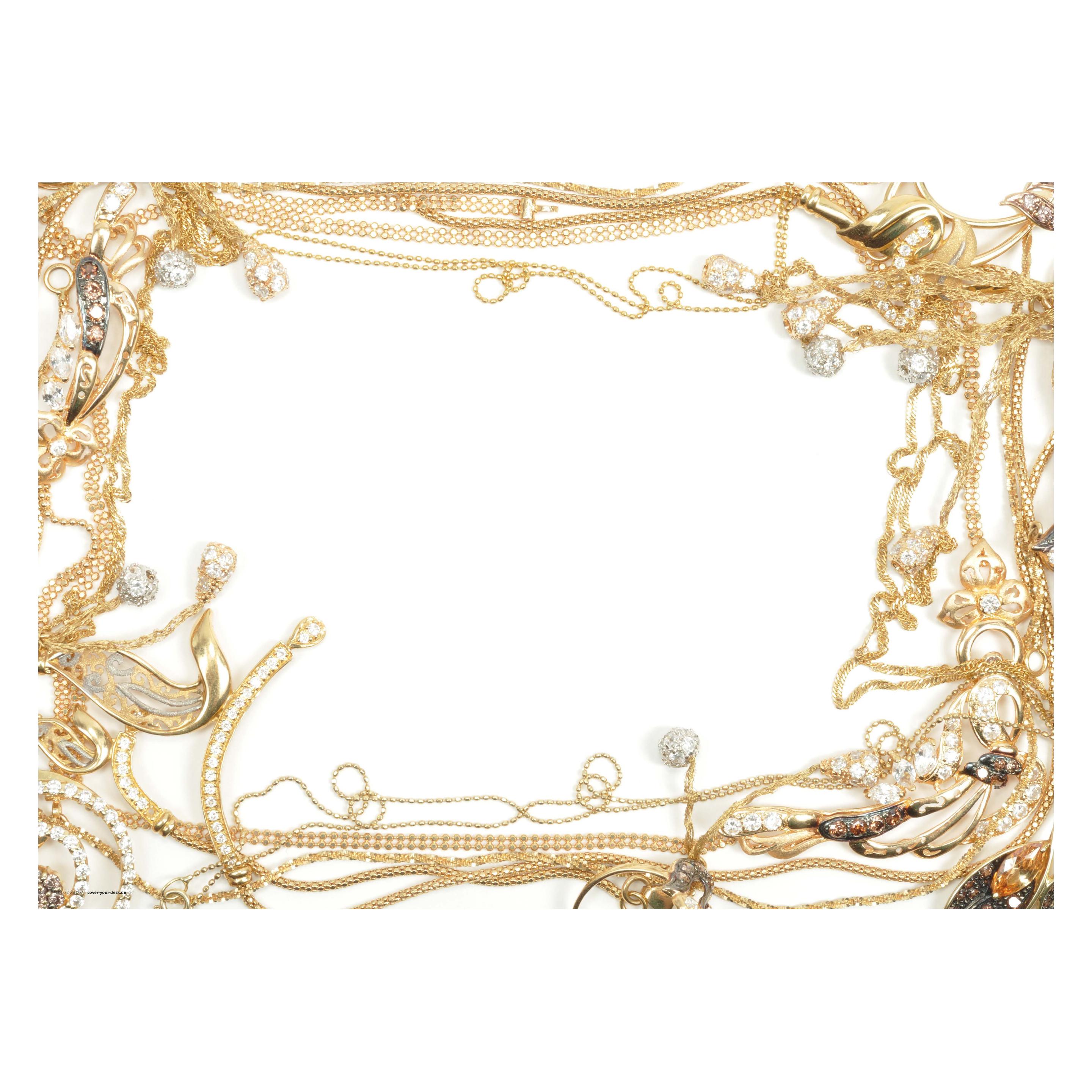 CoverYourDesk Schreibtischunterlage Goldschmuck mit Diamanten Rahmen (21557348)