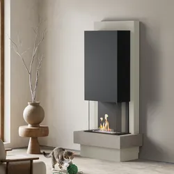muenkel design Milano [moderner Design Ethanolkamin]: Concrete (Betonoptik) - safety burner 450 - Schwarz