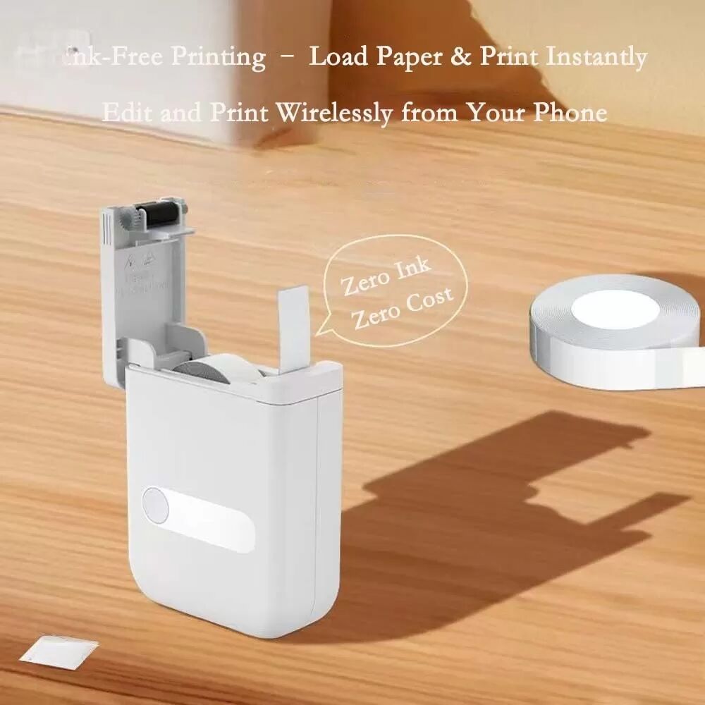 INF Mini Imprimante d'Étiquettes Thermique Bluetooth - Créateur d'Étiquettes Portable pour Maison et Bureau