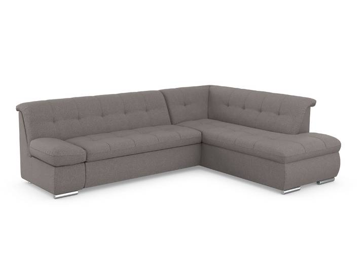 Ecksofa, Struktur fein 100% Polyester, Schlamm, 271×213 cm, Mit Armlehnenfunktion, Modern, Domo-Collection
