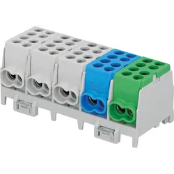 Hauptleitungs-Abzweigklemme Farbe: 3x grau,1x blau,1x grün 10x Eingang 25mm2/Ausgang 16mm2 Pollmann