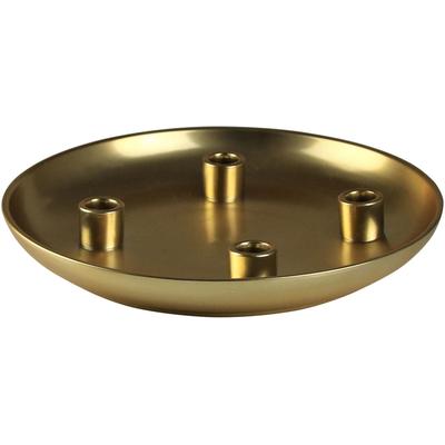Kerzenhalter AM DESIGN "Weihnachtsdeko, Adventsleuchter", gold (goldfarben), H:3,7cm Ø:31cm, Keramik, Kerzenhalter, Kerzenhalter, für 4 Kerzen, Ø Kerzenteller ca. 31 cm