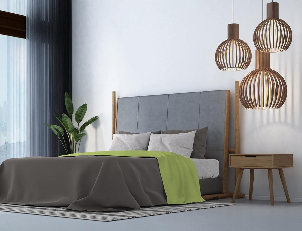 Beddengoed Set Dekbedovertrek Zuur Groen 240 x 300 cm