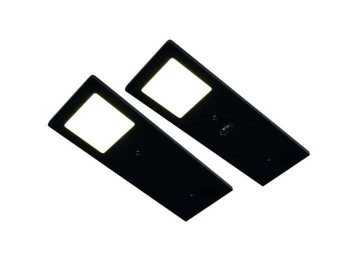 HKT Unterbauleuchten-Set, Schwarz, Metall, Kunststoff, 2-teilig, 7x0.5x19 cm, Farbtemperaturwechsler, gleichmäßige Lichtverteilung, Küchen, Küchenausstattung