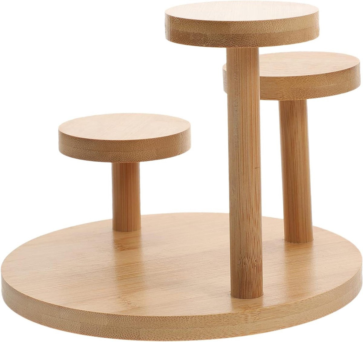 Sieraden Display Standaard - Bamboe Riser Plank met Drie Gelaagd Ontwerp