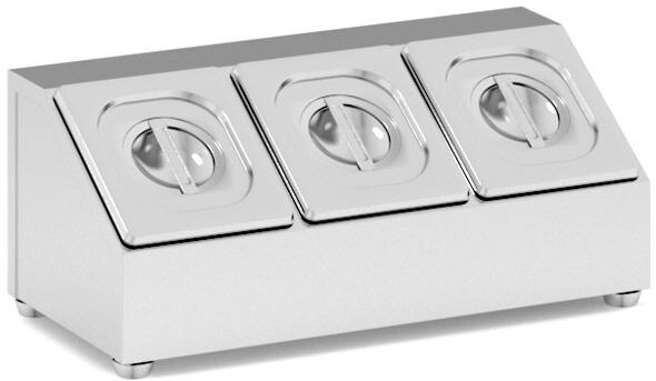 B2B Partner Edelstahl- Aufsatzboard für 3 GN Behälter, 515 x 245 x 215 mm