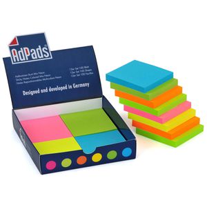 AdPads Haftnotizen 795589221908, neon, 75 x 70mm, selbstklebend, 12x 100 Blatt