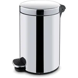Hendi Runder Tretabfalleimer mit Innenbehälter,, 20L, ⌀300x(H)440mm, Abfalleimer, Silber