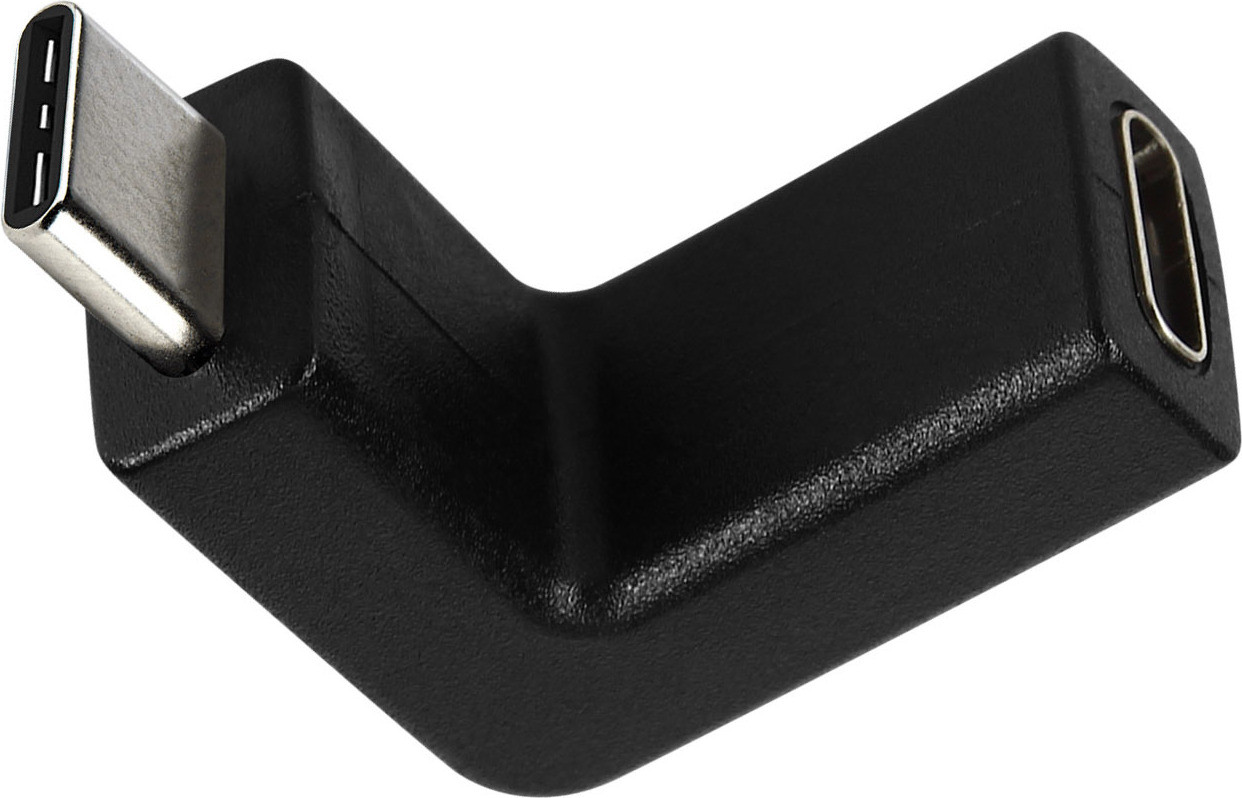 Avizar USB-C naar USB-C adapter, haaks gevormd, zwart