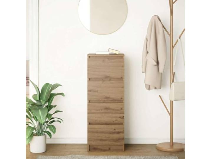 KTHLBRH Sideboard 4 Schubladen Eiche Handwerk 37,5 x 35 x 99 cm Stabile Holztechnik, robuste Platte, einfache Reinigung, für Wohnzimmer Küche Eingangsbereich