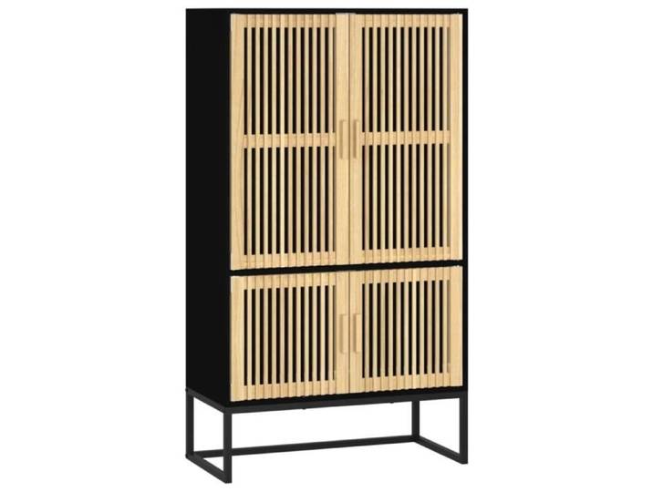 Buffet haut noir 70x35x125 cm bois d'ingénierie BET9472646187970