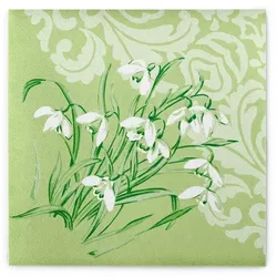 Sovie HORECA Serviette Melanie in grün aus Linclass® Airlaid 40 x 40 cm, 50 Stück Hochzeit Frühling Blumen
