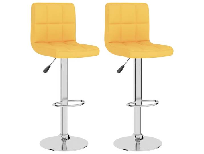 vidaXL Barhocker 2er set Senfgelb Stoff, Gelb, Metall, Rechteckig, 47x111x40 cm, Esszimmer, Barmöbel, Barhocker