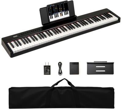 Costway 88 Keys Velocity-Sensitive Piano Keyboard with French DREAM Audio Source-Black