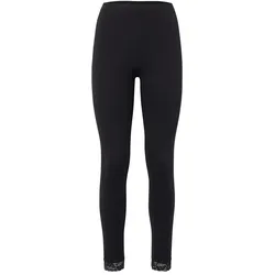 Tchibo - Leggings mit Spitzenborte - Damen - Gr. L - schwarz
