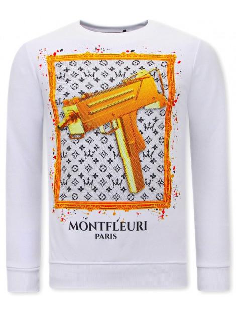 Montfleuri Sweater met print uzi does it