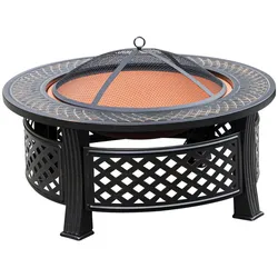 Gravidus Feuerstelle rund 81cm mit Grillplatte, Gitterdeckel und Schürhaken