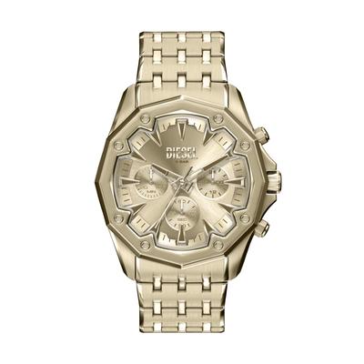 Chronograph DIESEL "STINGER", gold (gelbgoldfarben), Armbanduhren, Herren, Chronograph, Quarzuhr, Armbanduhr, Herrenuhr, Edelstahlarmband, analog