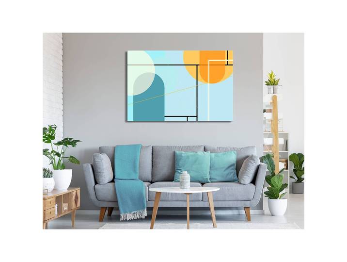 Tableau déco Arranged Ocean Lin Bleu 90 x 60cm