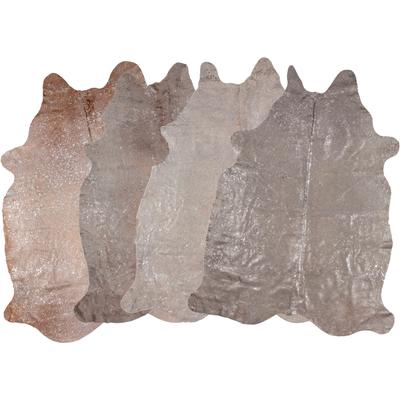 Fellteppich LUXOR LIVING "Rinderfell Deluxe" Gr. 41, beige (creme, silberfarben, gemustert), B:160cm H:4mm L:240cm, Kuhfell, Teppiche, Fellteppich, echtes Rinderfell, mit metallisch glänzenden Akzenten, Naturprodukt