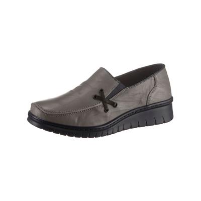 Slipper LORETTA, Damen, Gr. 39, grau, Leder, Schuhe Slipper