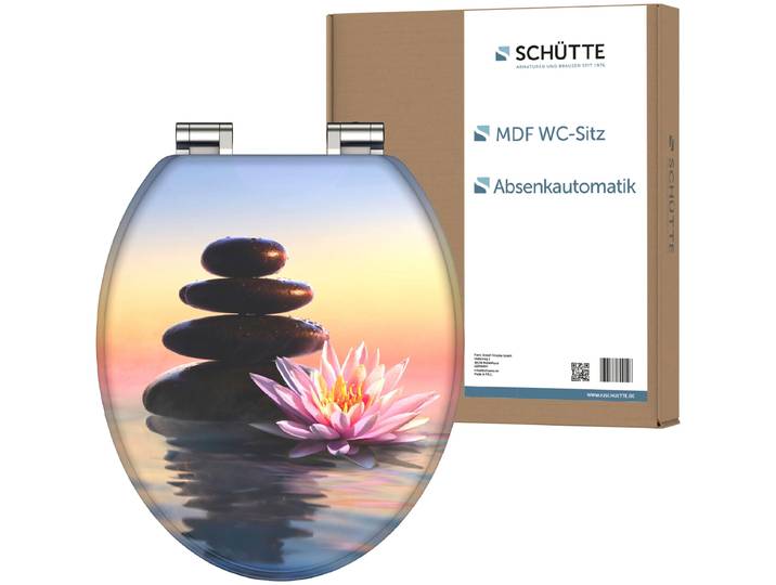 WC-Sitz SCHÜTTE SUNSET DREAM , bunt (motiv), B:37,5cm H:5,5cm L:43,5cm, MDF - Mitteldichte Holzfaserplatte, WC-Sitze, WC-Sitz, Toilettendeckel, mit Absenkautomatik