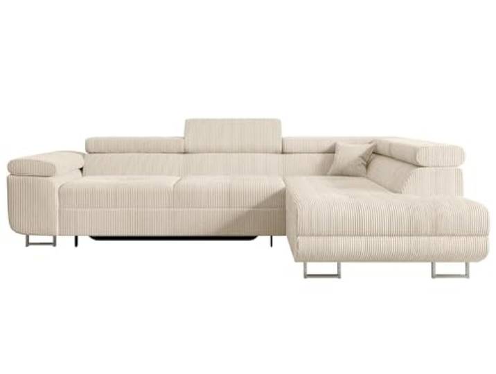 ALTDECOR Ecksofa mit Schlaffunktion L-Form GUSA-L 272x202x107 - Beige