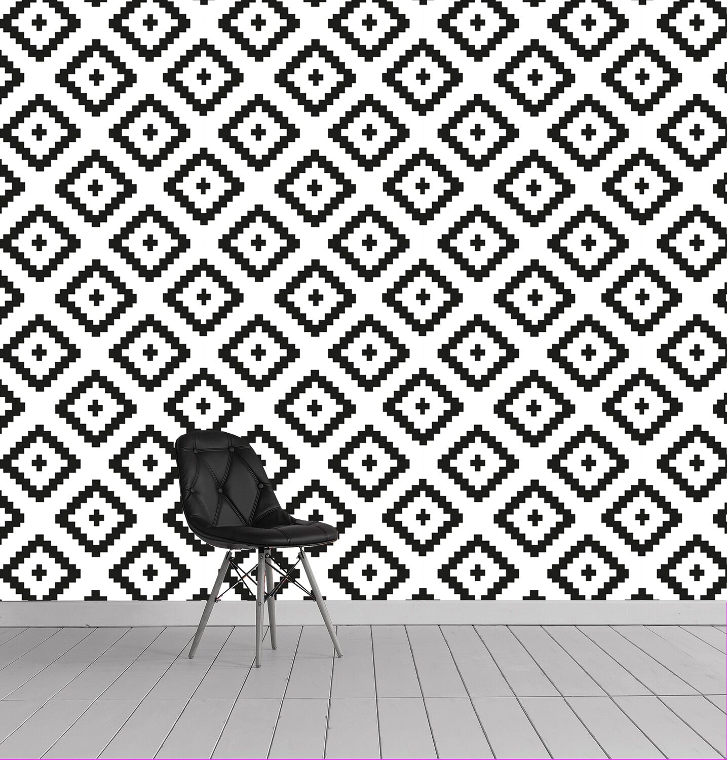 Vinyltapete QUEENCE "Olm", schwarz, B:0,9m L:2,5m, Vinyl, Tapeten, Vinyltapete, 90x250cm, selbstklebend, kinderleichte Anbringung,, Sticker schwarz B/L: 0,9m x 2,5m