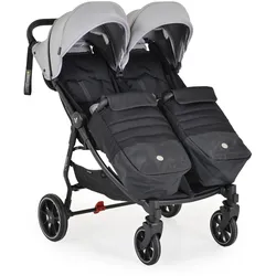 Cangaroo Zwillingskinderwagen 2Gether, Fußabdeckungen, Aluminiumrahmen, faltbar grau
