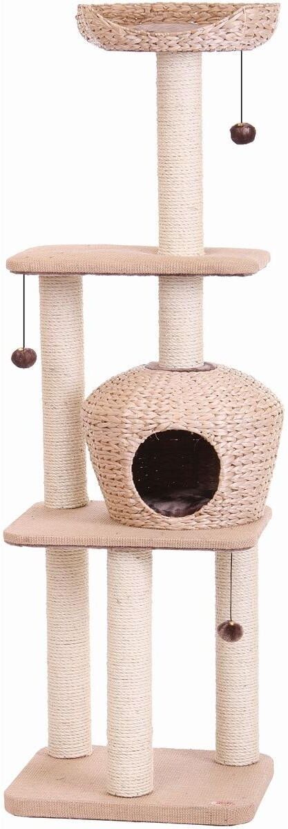 Kratzbaum NOBBY "Kratzbaum Nanuk hellbraun", braun, B:40cm H:156cm T:50cm, Sisal, Kratzbäume, Kratzbaum braun B/H/T: 40cm x 156cm x 50cm