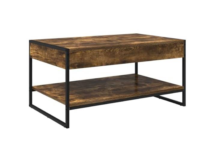 IBUQDDV Couchtisch Raucharbe 80 x 50 x 40 cm Holzwerkstoff Stahlbeine, rechteckige Oberfläche, urbaner Stil, Loft-Optik, einfache Montage, pflegeleicht