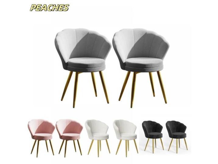 FAUTEUIL-PEACHES-Chaise Velvet Shell (1 psc)-Chaise de salon/salle à manger -Chaise de dressing-Chaise de manucure-Gris-42x40x80cm